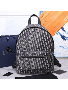 Dior Oblique Canvas Medium Backpack Blue/Black/Beige 2021 120231