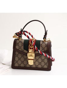 Gucci Sylvie GG Mini Top Handle Bag 470270 Coffee 2019