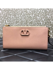 Valentino VLogo Grained Clutch 060 Nude 2021