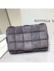 Bottega Veneta Padded Cassette Suede Medium Crossbody Messenger Bag Grey 2021