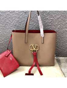 Valentino Large VRING Shopping Tote 0090 Nude 2019