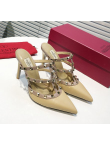 Valentino Heel Rockstud Mule Sandal 95mm Yellow 2019