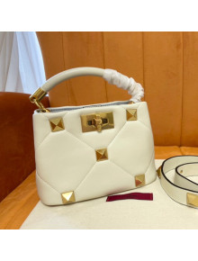 Valentino Roman Stud Lambskin Top Handle Mini bag 520 White 2021 0199 