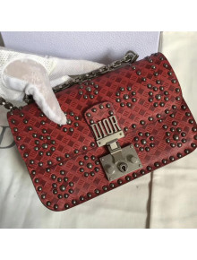 Dior Dioraddict Clutch Bag in Studded Calfskin Red 2018