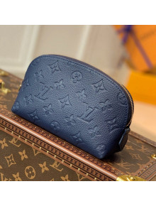 Louis Vuitton Cosmetic Pouch PM in Monogram Leather M69413 Navy Blue/Red 2021