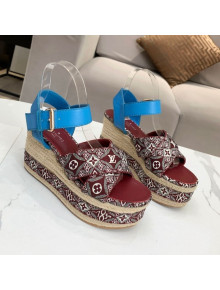 Louis Vuitton Since 1854 Boundary Wedge Sandal Burgundy 2021