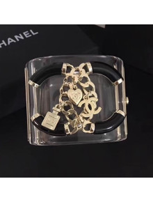 Chanel Resin Lock Chain CC Cuff Bracelet 2019