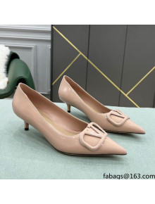 Valentino VLOGO SIGNATURE Patent Leather Pump with 4cm Heel Nude 2022