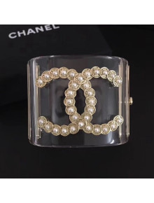 Chanel Resin Pearl CC Cuff Bracelet 01 2019