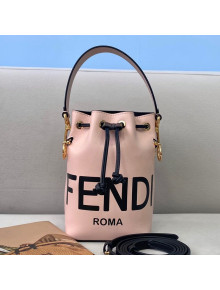 Fendi Mon Tresor Mini Bucket Bag in Pink Logo Leather 2021