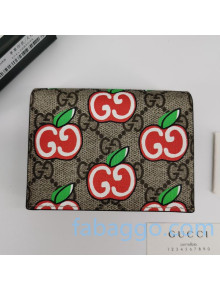 Gucci Chinese Valentine's Day GG Apple Card Case Wallet 624641 Beige 2020