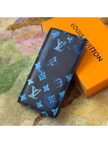 Louis Vuitton Brazza Wallet in Ink Blue Watercolor Leather M80465 2021