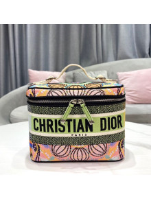 Dior DiorTravel Vanity Case Bag in Lights Embroidery Green/Pink 2021