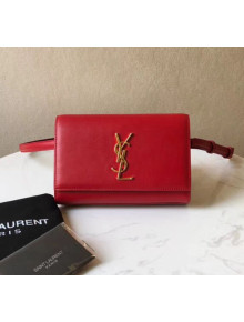 Saint Laurent Kate Belt Bag in Smooth Leather 534395 Red 2018