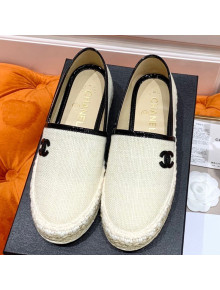 Chanel Vintage CC Tweed Espadrilles Light Beige 2020