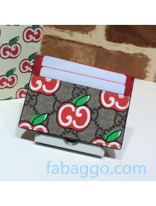 Gucci Chinese Valentine's Day GG Apple Card Case Wallet 624898 Beige 2020