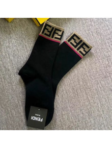 Fendi FF Top Short Sock Black 2019