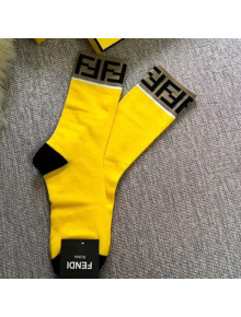 Fendi FF Top Short Sock Yellow 2019