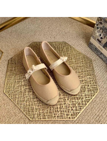 Dior J'Adior Espadrilles in Nude Cotton Ribbon with Bow 2021