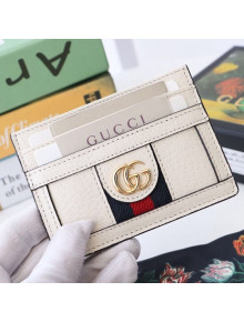 Gucci GG Web Leather Ophidia Card Case ‎523159 White