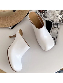 Bottega Veneta Calfskin Square Toe High-Heel Mules White 2019