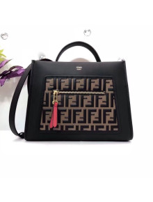 Fendi Runaway F Small Bag With Exotic Details Black/Brown 2018