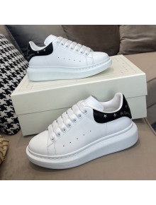 Alexander Mcqueen White Silky Calfskin Peace-Dove Back Sneakers Black/Silver 2021 111819