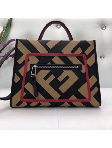 Fendi Runaway F Small Bag With Exotic DetailsBlack/Brown/Red 2018 