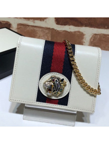 Gucci Leather Rajah Chain Card Case Wallet ‎573790 White