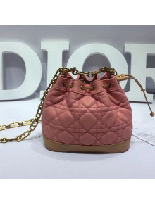 Dior Miss Dior Lambskin Mini Bucket Bag Pink 2019