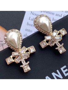 Chanel Pearl Crystal Short Earrings 02 2019