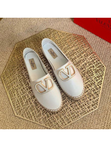 Valentino Vlogo Lambskin Espadrilles White 2021