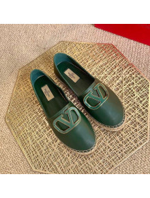 Valentino Vlogo Lambskin Espadrilles Green 2021