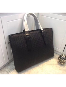 Bottega Veneta Black Intrecciato Briefcase  