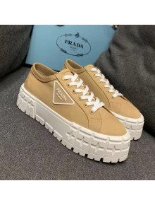 Prada Nylon Platform Sneakers Beige 2021