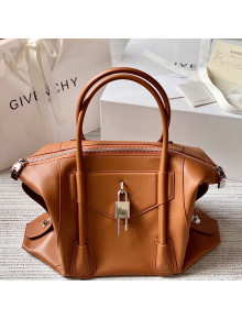 Givenchy Medium Antigona Soft Lock Bag in Smooth Leather Brown 2022