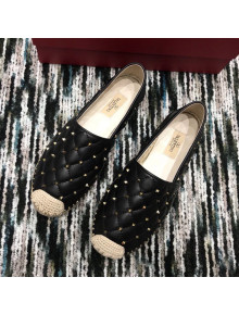 Valentino Rockstuds Lambskin Espadrilles Black 2019