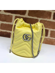 Gucci GG Marmont Matelassé Mini Bucket Bag 575163 Pastel Yellow 2020