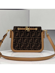 Fendi Touch Gusseted FF Fabric Bag Brown 2021 8531