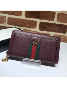 Gucci Ophidia Zip Around Wallet 523154 Burgundy