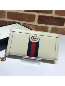 Gucci Ophidia Zip Around Wallet 523154 White 