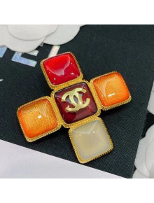 Chanel Resin Stone Brooch AB5085 Orange 2020