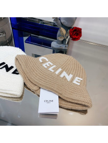 Celine Cashmere Knit Bucket Hat Beige 2021 1105105