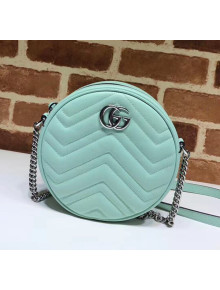 Gucci GG Marmont Mini Round Shoulder Bag 550154 Pastel Green 2020