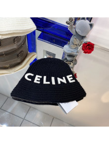 Celine Cashmere Knit Bucket Hat Black 2021 1105106