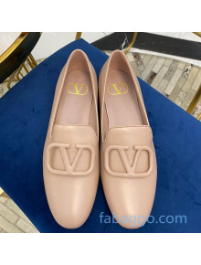 Valentino Garavani VLogo Calfskin Flat Loafers Pink 2020