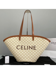 Celine Large Couffin Shopping Bag in White Triomphe Canvas 2021