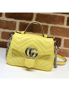 Gucci GG Marmont Matelassé Mini Top Handle Bag 547260 Yellow 2020