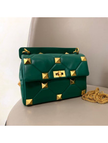 Valentino Roman Stud Lambskin Nappa Medium Chain Bag 0188 Green 2020