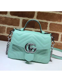 Gucci GG Marmont Matelassé Mini Top Handle Bag 547260 Pastel Green 2020